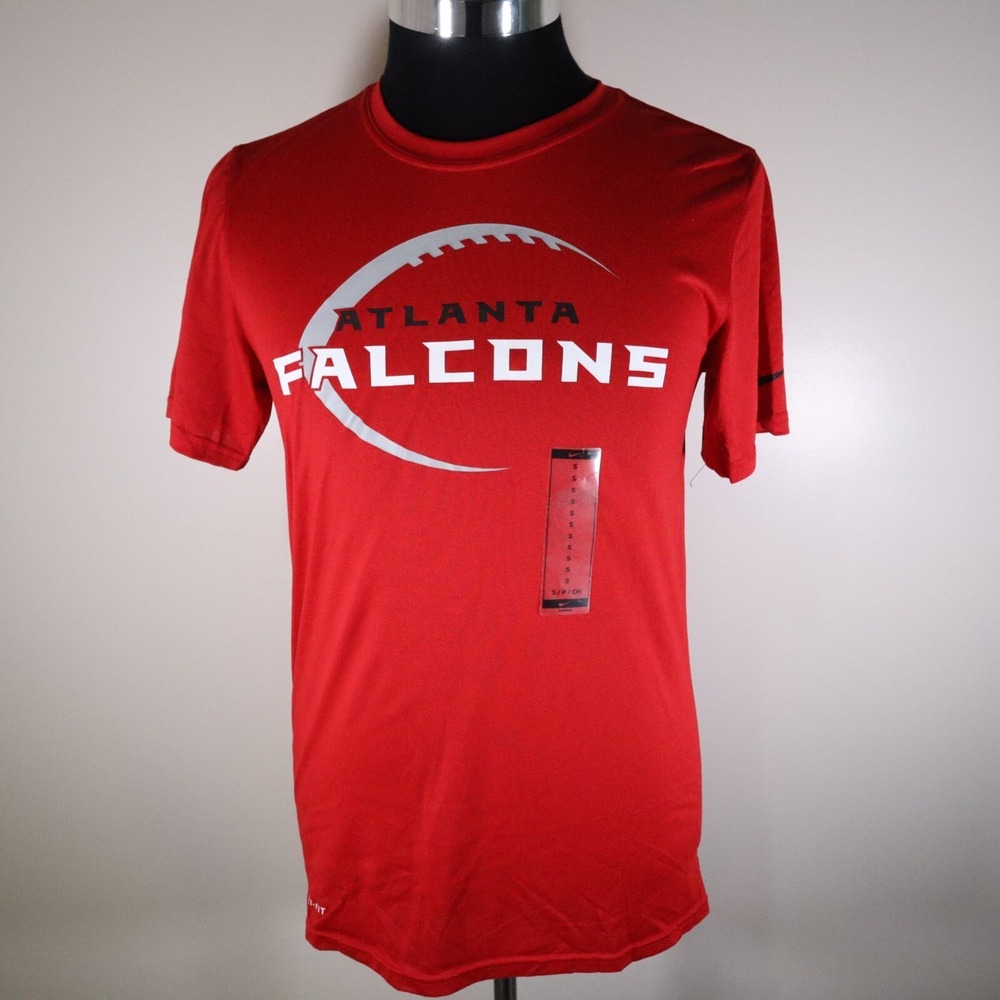 Atlanta Falcons T-Shirt Mens Small Nike‎ Dri-Fit NFL Football Red Short Sleeve